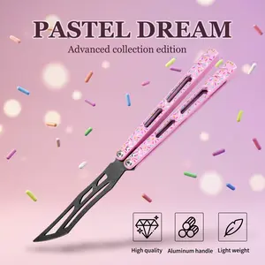Aluminum alloy balisong, suitable for beginners, with anon sharp blade