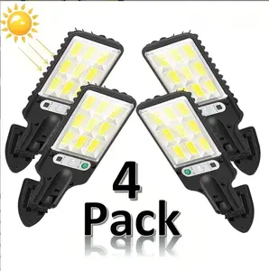 4 Pack Solar Outdoor Wall Lights with Motion Sensor, IP65 Waterproof Garden Security Lighting, 3 Modes Dusk to Dawn Wireless Lamp for Patio, Villa & Pathway #summervibes