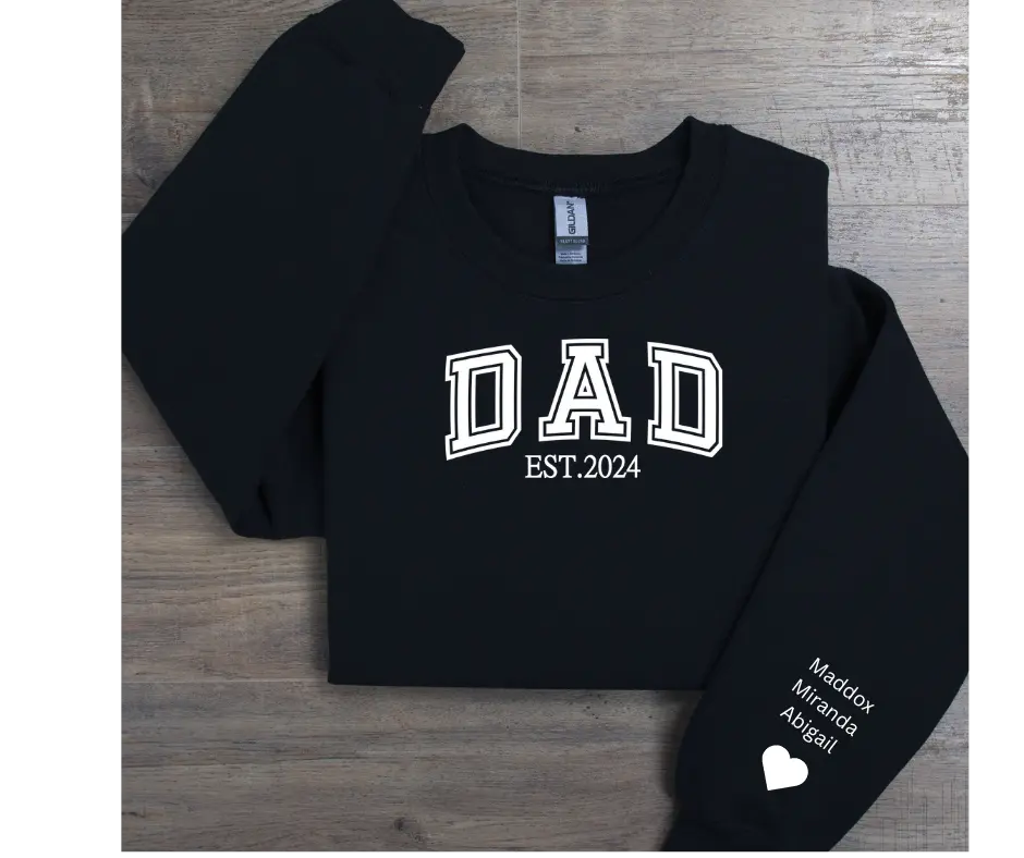 DAD or PADRE  EST Personalized  College Print Sweatshirt Casual Menswear