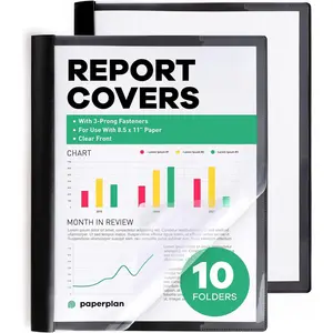 Report Covers Set of 10 8.5 x 11 Letter Size Clear Front Folders with 3-Prong Fasteners Ideal for Presentations Resumes Keeping Documents Neat and Professional