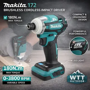 Makita DTD172 180Nm High Torque Brushless Impact Driver – Best Cordless Tool for Woodworking & Bolt Tightening