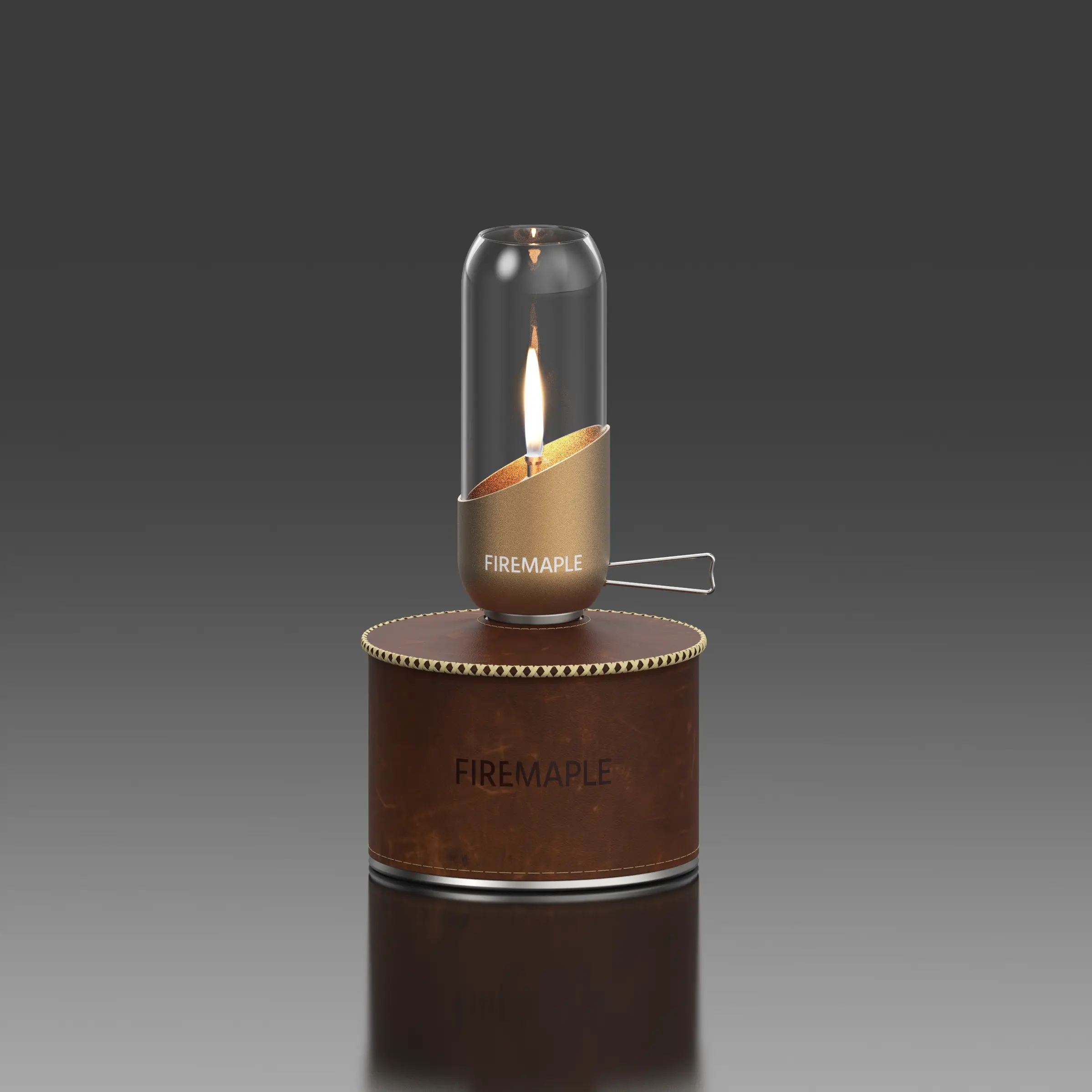 Fire Maple Orange Aluminum Glass Gas Lantern - Camping Gear, Cozy Light, Charming Outdoor Lighting, Gift-Ready