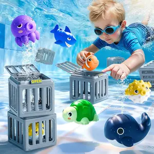 Children Pool Diving Toys Underwater Swim Game Play Set Fish Box Floating Animals Bath Toys Outdoor Water Fun Summer Gift For Kids