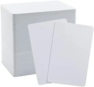 100-Pack Double-Sided 30 Mil White PVC Standard ID Cards with Blank Slots, Plastic Identification Badges for Photo ID Badge Printers