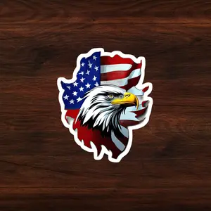 American Flag and Eagle Sticker, US 250th Vinyl Sticker