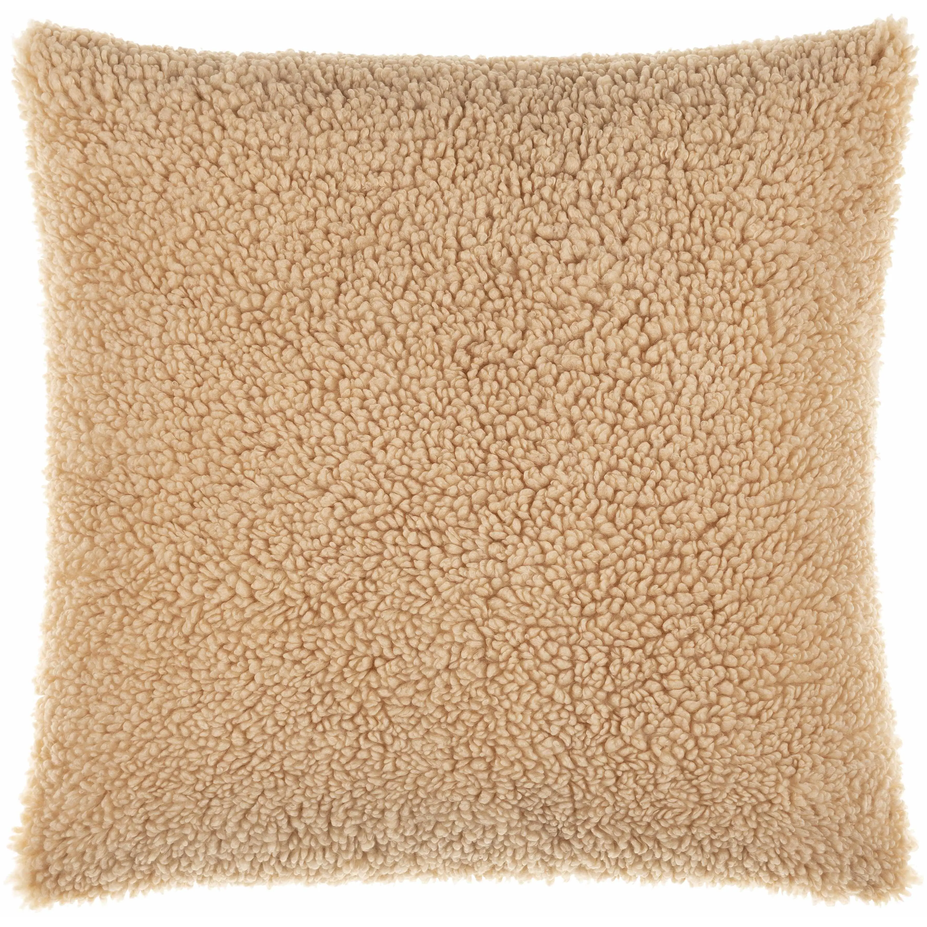 Tan Square Throw Cushion - Household Textile Soft Furnishing Accessory - Clearance