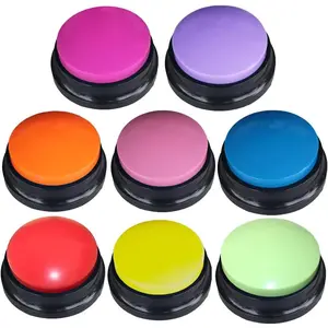 8 Color Voice Recording Button, Dog Buttons for Communication Pet Training Buzzer, 30 Second Record & Playback, Funny Gift for Study Office Home - 8 Color Packs