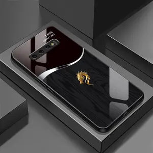 Suitable for [Galaxy S10 Plus] Personality simple split dragon pattern creative business high-end anti-drop glass mobile phone case affordable anti-drop anti-fingerprint-888