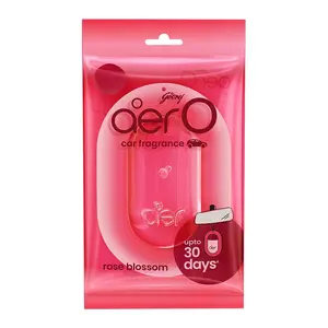 Godrej aerO Rose Blossom Pack of 4, Hanging Car Air Freshener