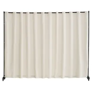 VEVOR Room Divider, Portable Panel Room Divider with Wheels Curtain Divider Stand, Freestanding Room Divider Privacy Screen for Office, Bedroom, Dining Room, Study, Beige