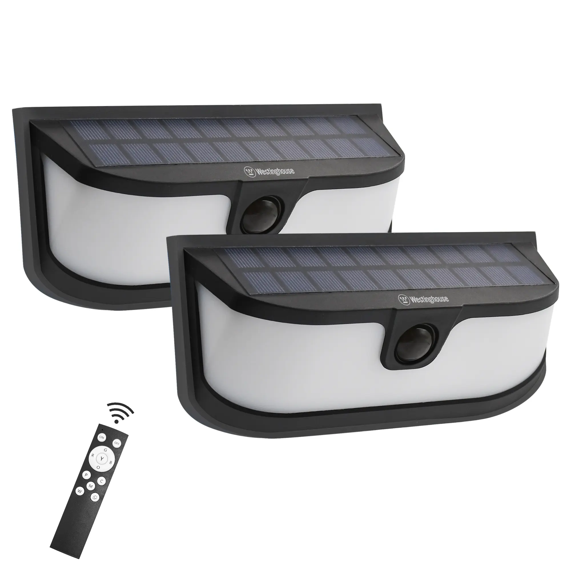 Westinghouse 1200 Lumen Solar LED Motion Activated Wall Lights 2Pack with 8 Hours of Security Light & 2000mAh Battery for Outdoor Use, Solar Lighted, Outside Lights