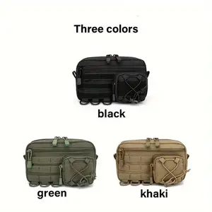 Durable Tactical Edc Kit with Molle System, Compact Nylon Waist Bag, Zipper Pockets, Portable Travel and Outdoor Use, Durable Outdoor Hiking, Available in