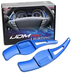 iJDMTOY Racing Sports Blue Aluminum Larger Paddle Shifter Extension For Hyundai 2012-2018 Veloster