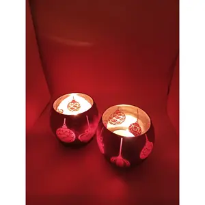 B Grade Ornament Tealight Candle Holders / Holiday Candle Holders / Red Winter Candle Holders / Ornaments / Red Tealights / Christmas
