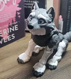 3D Printed Articulated Wolf | Large Posable Animal Figure | Bookshelf Decor Companion