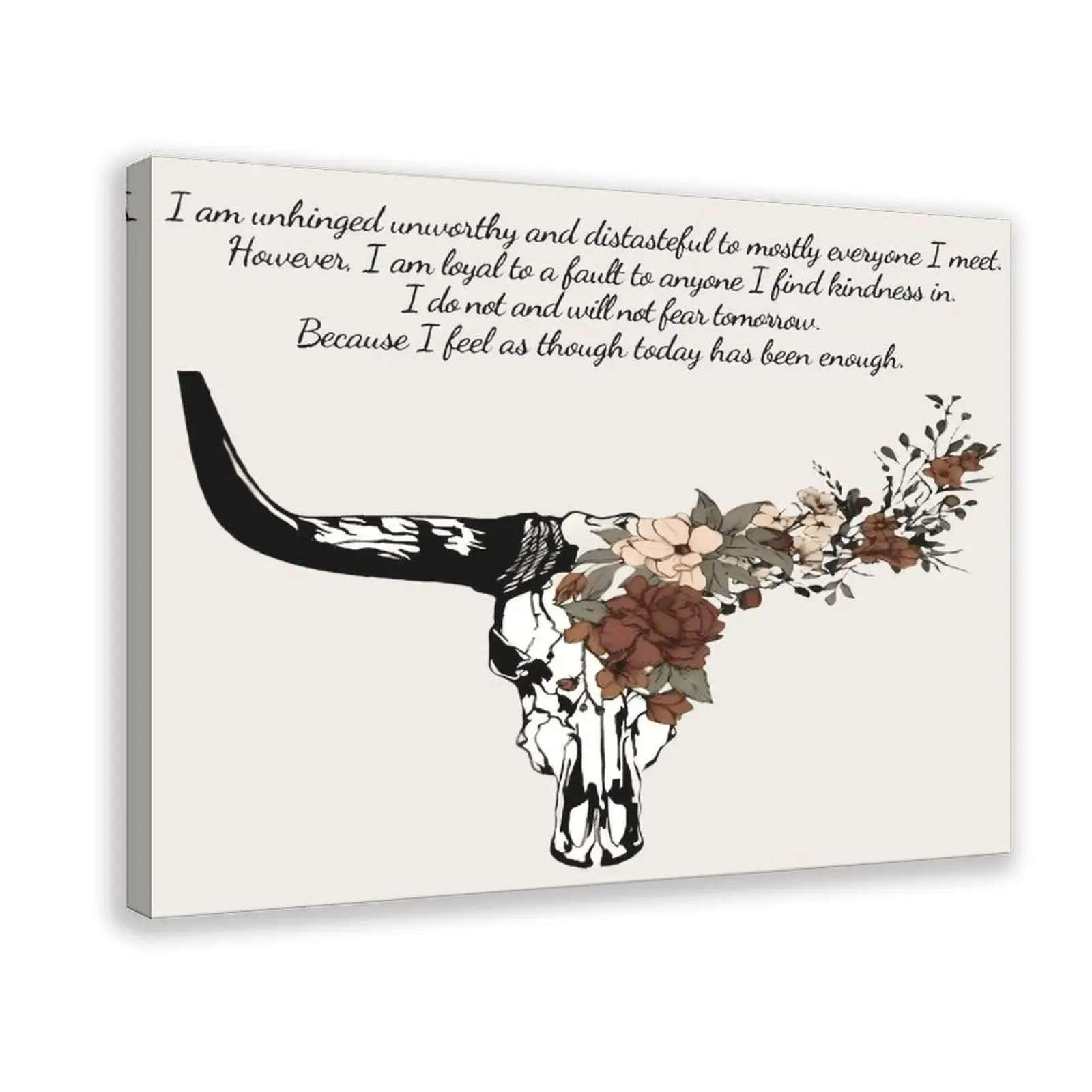 Plaid-Polka Dot-Houndstooth-Marble-Herringbone Artistic Frame-Style Longhorn Bull Skull & Horizontal Cow Skull Wall Art Print, Southwestern Cowboy Home Decor, Desert Room Accent, Ideal Gift for Home Enthusiasts, Wardrobe, Cartoon
