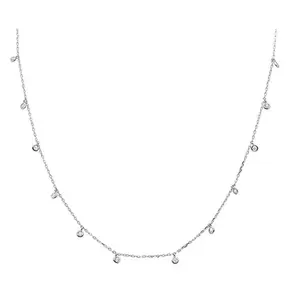 Silver Ornate Necklace w/ Zirconias 18-inch