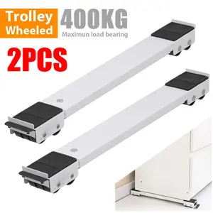 Adjustable Furniture Moving Roller Wheels for Washing Machine Refrigerator Stand with Brake Rolling Base Wheels for Washing Machine