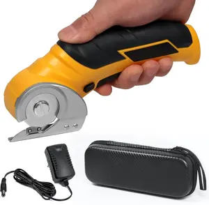 Cordless Cardboard , Electric  for Cardboard with Safety Lock, Power Rotary  Multi- Tools, Rechargeable Box  Electric for Carpet Leather (Yellow)