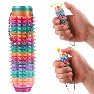 Press and Rotate Fidget Toy for Adults, Fidget Gadget, Stress Relief Fidgeting, 3D Printed Keychain for Anxiety Relief, Stress Relieving Accessory, Portable Sensory Tool for Stress Relief and Focus