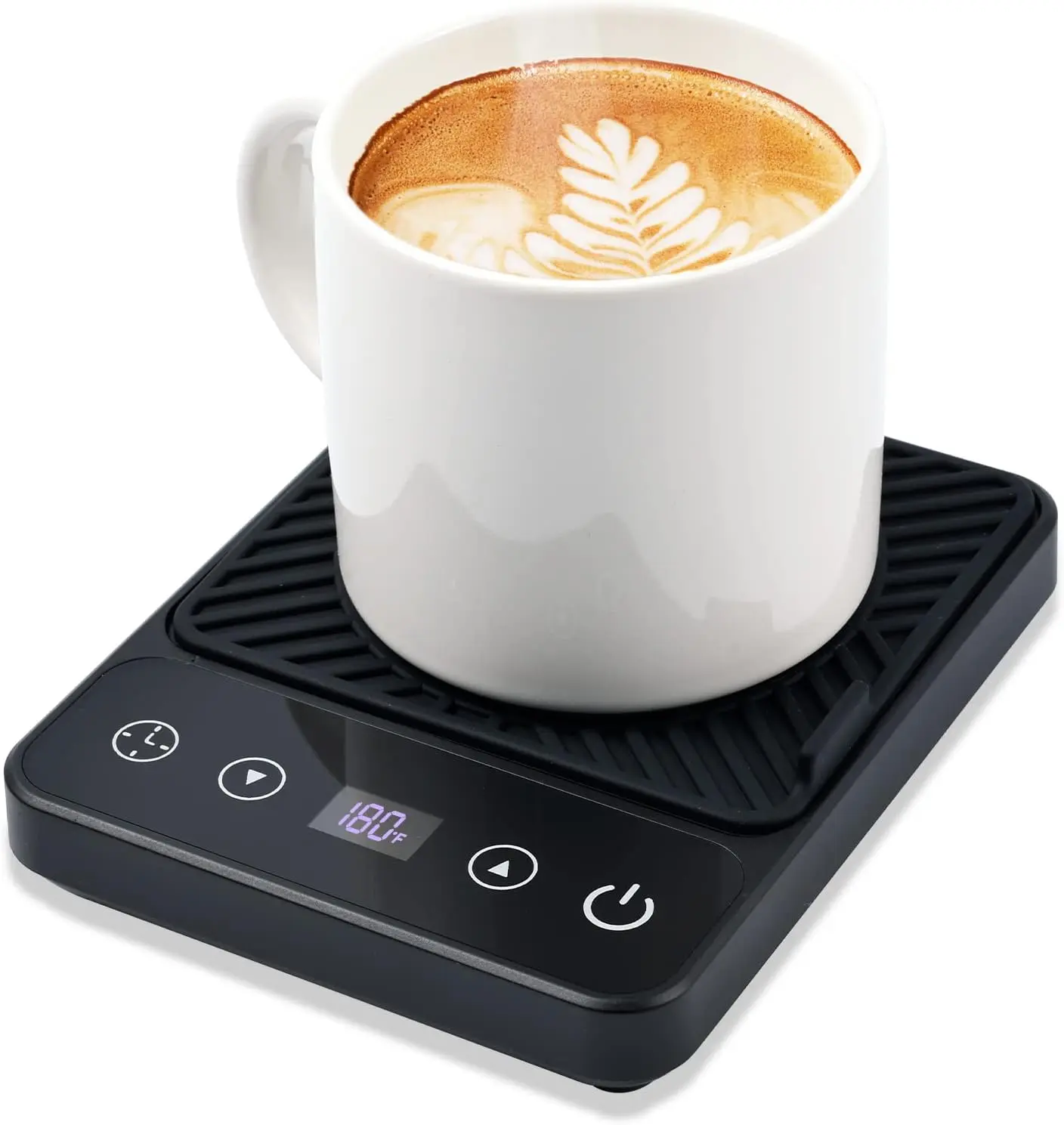 Black Electric Coffee Mug Warmer with Timer - Automatic Shut Off, 6-Temp Control Coffee Equipment for Home & Office
