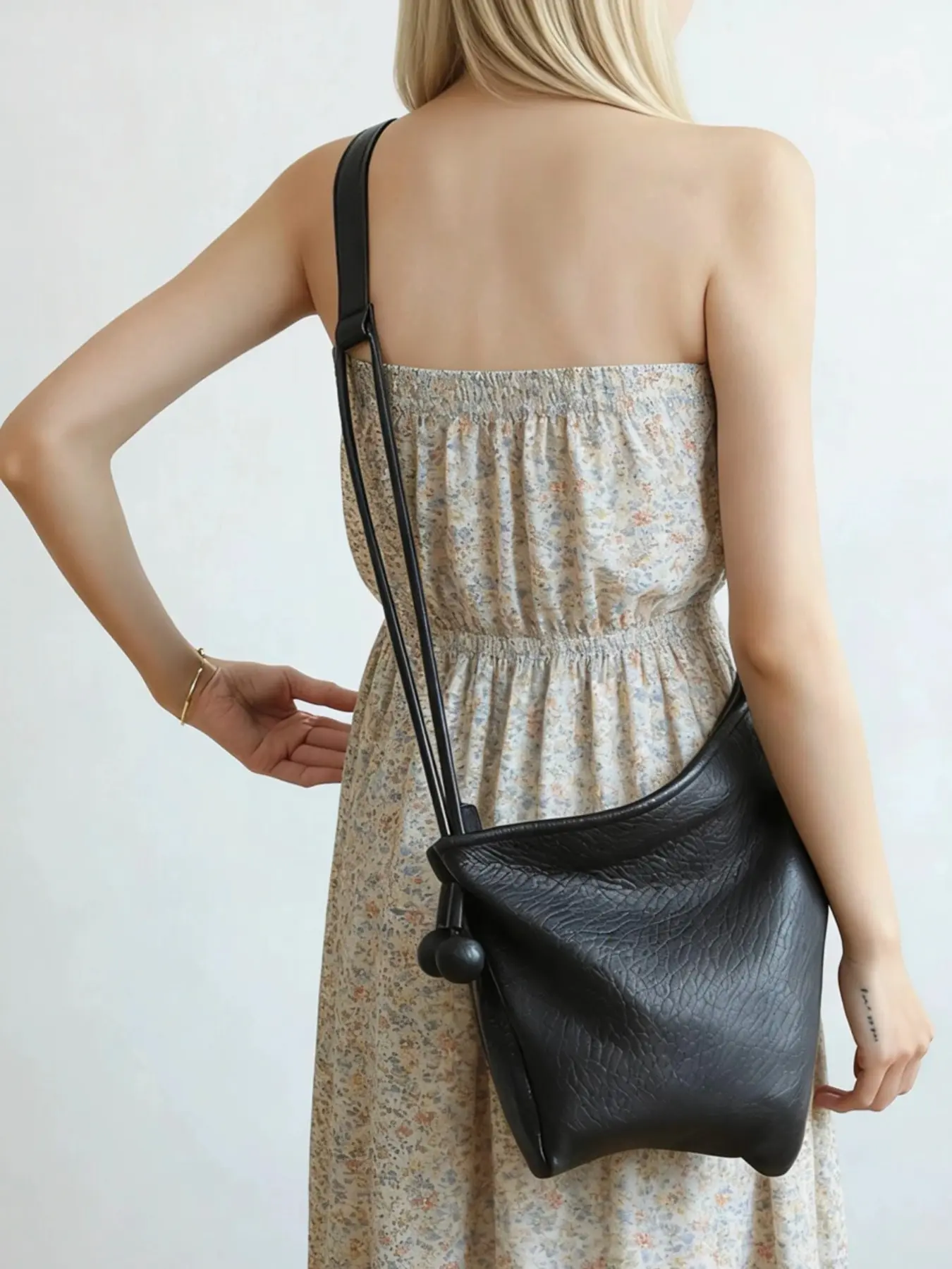 Lazy Hobo Elephant Pattern Sheep Leather Hobo Bag, New Fashion Irregular Tote, Soft Foldable Bubble Underarm Bag, Adjustable Shoulder Bag, Crossbody Hobo Bag, Leather Shoulder Handbags, Fashionable Purse