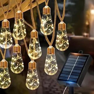 Solar Powered Outdoor String Lights, Fairy Light Strip, 8 Modes, Auto On/off, Decorative Lighting for Fence, Garden, Wedding, Camping, Christmas Tree, Atmosphere Light
