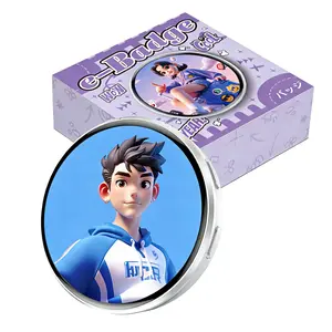 Electronic Bar Qui Bluetooth-compatible Smart Touchscreen Anime Star Badge DIY Dynamic Peripheral Trendy Toy Gift, Interactive Collectible Accessory