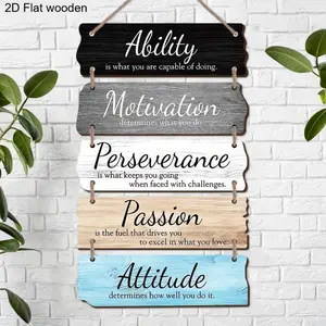 Wooden Wall Decor, 1 Set Motivational Wall Art, Wall Decor for Home Living Room Bedroom Office, Room Decor, Bedroom Decoration, Hanging