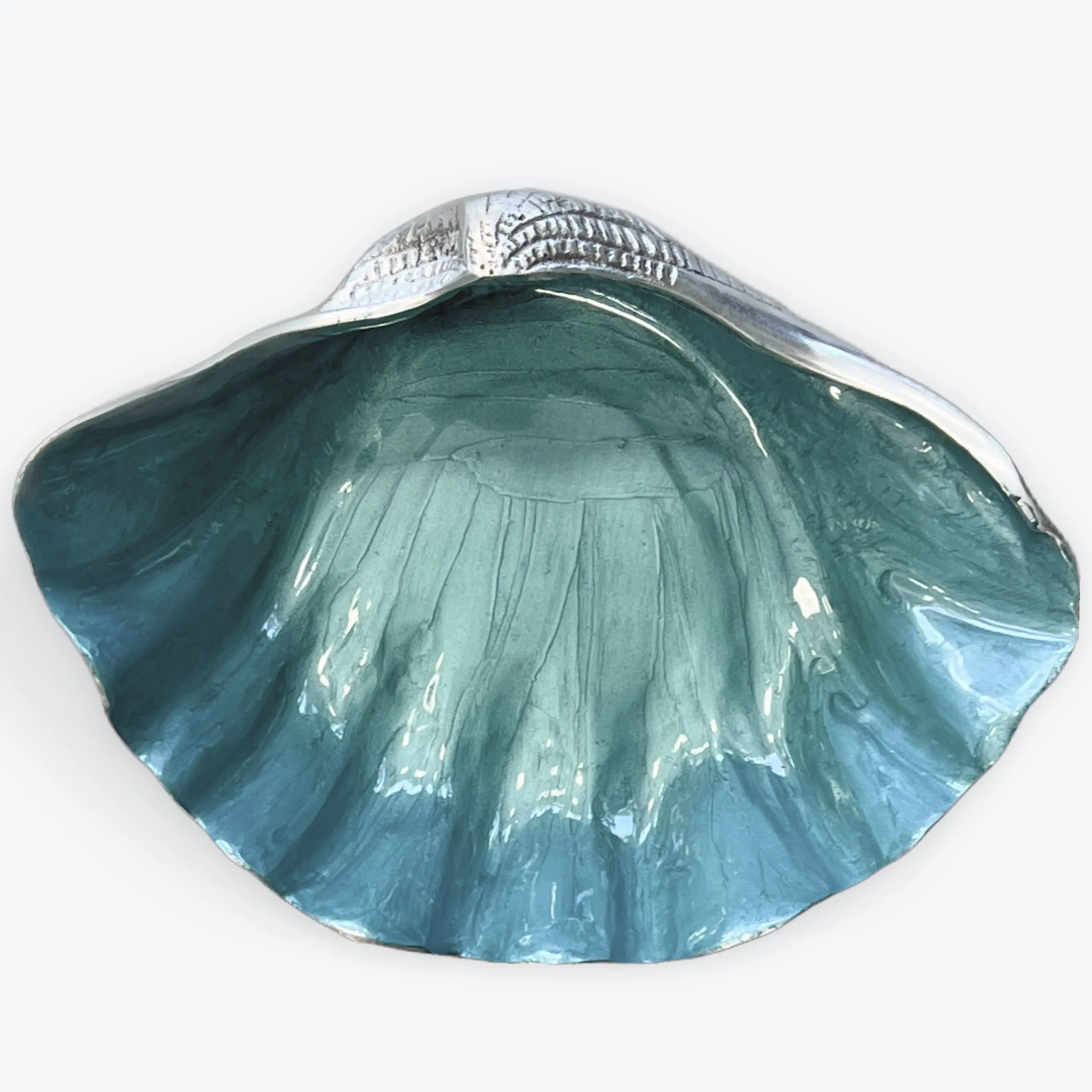 Coastal Seashell Inspired Metal Serving Bowl / 22224