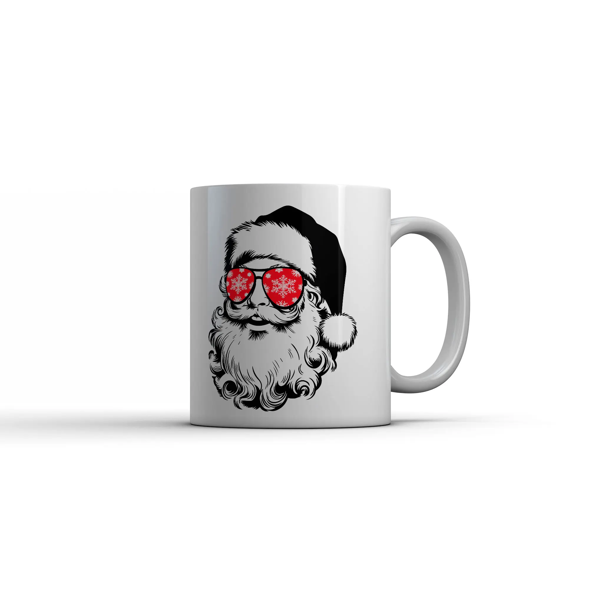 Merry Vibes Mug Funny Sarcastic Christmas Graphic Santa Claus Coffee Cup - 11oz Funny Coffee Mugs Ceramic Printed Drinkware Cup