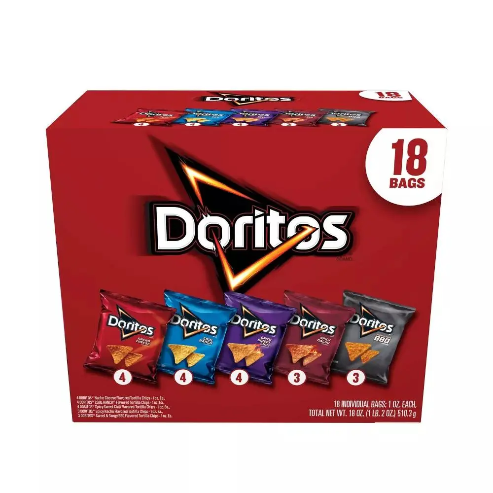 Doritos Mix Variety Pack, 18 Count – Assorted Single-Serve Tortilla Chips, 18 oz Snack Variety Pack Doritos Mix Variety Pack, 18 Count – Assorted Single-Serve Tortilla Chips, 18 oz Snack Variety Pack