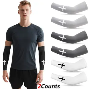 1 Pair Compression Arm Sleeves for Men and Women, Ideal for Sports, Running, Basketball, Gym, Cycling and More