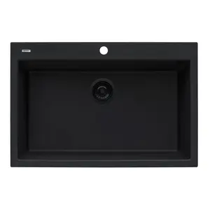 30 x 20 inch Drop-in Topmount Granite Composite Single Bowl Kitchen Sink