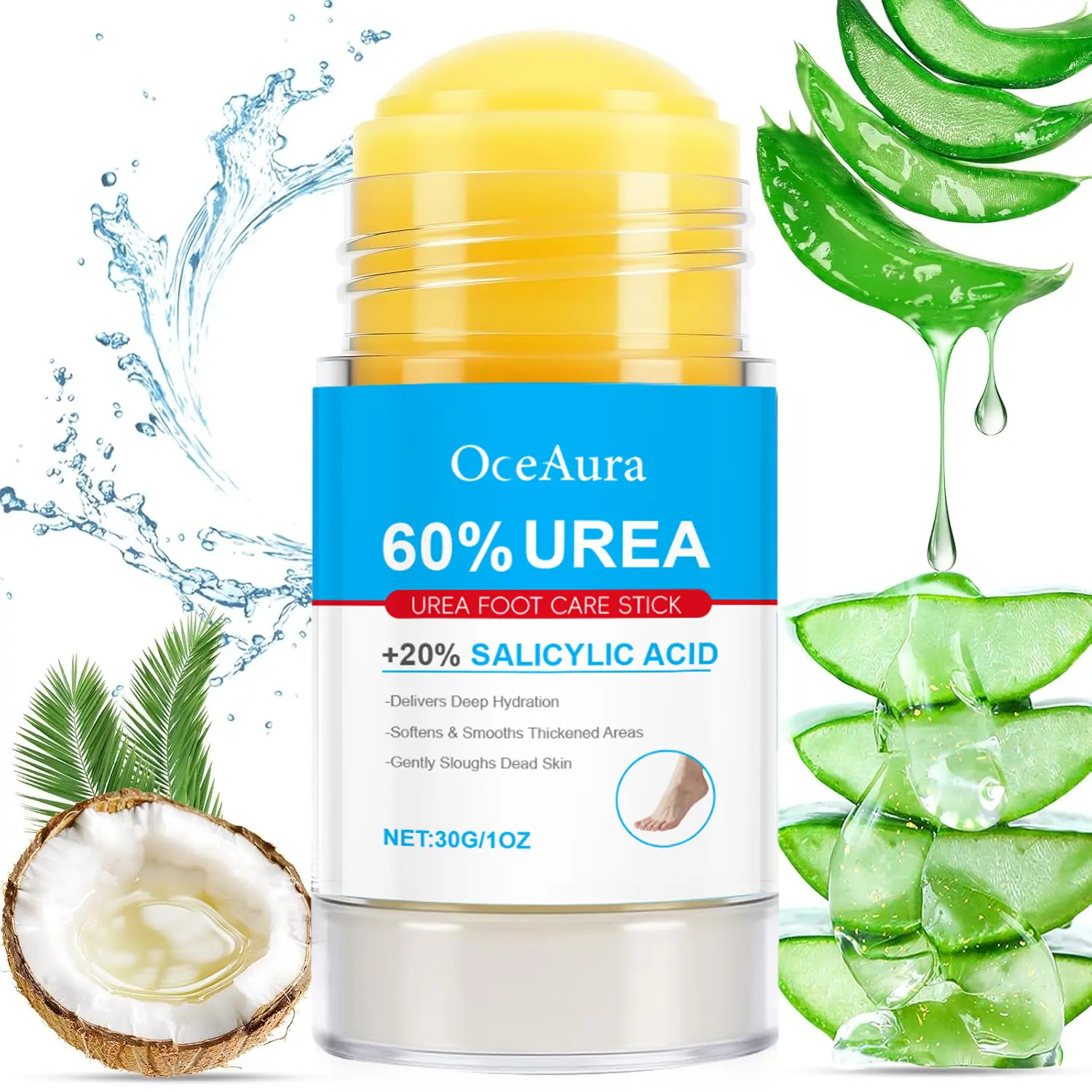 60% Urea  Moisturizing Stick, Cracked Heel Repair, Dry Skin Treatment, All Skin Types, Twist-Up Stick Design for Easy Application, Instantly Soothes foot care cream crack