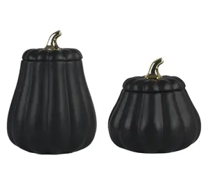10 Strawberry Street Set of 2 Black Graduated Gourd Canisters