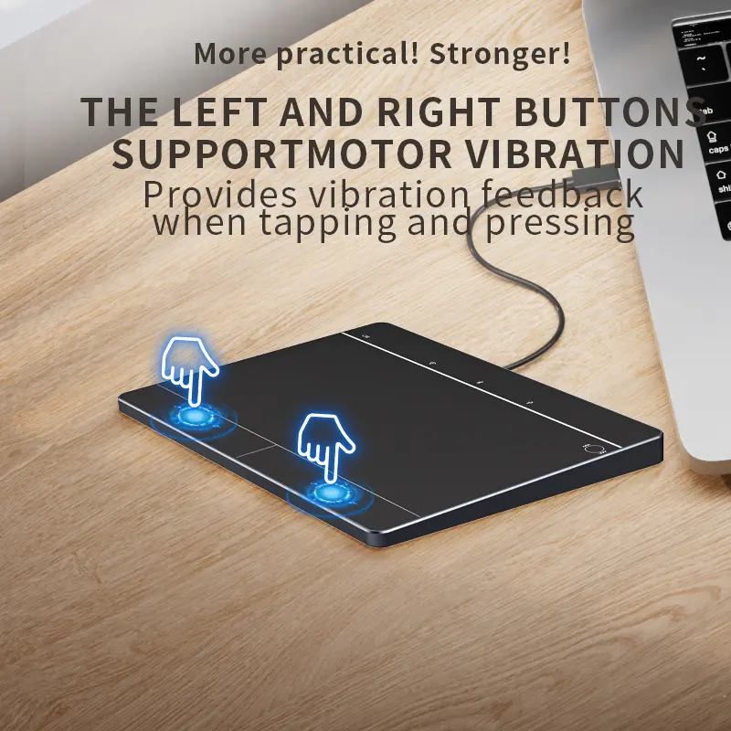 JOMAA Efficient Aluminum Alloy Slim Touchpad - 3 Connection Modes (Bluetooth, Wired, 2.4G), Rechargeable, High Precision Touch Surface, Portable Trackpad for Windows Laptops, iOS Devices