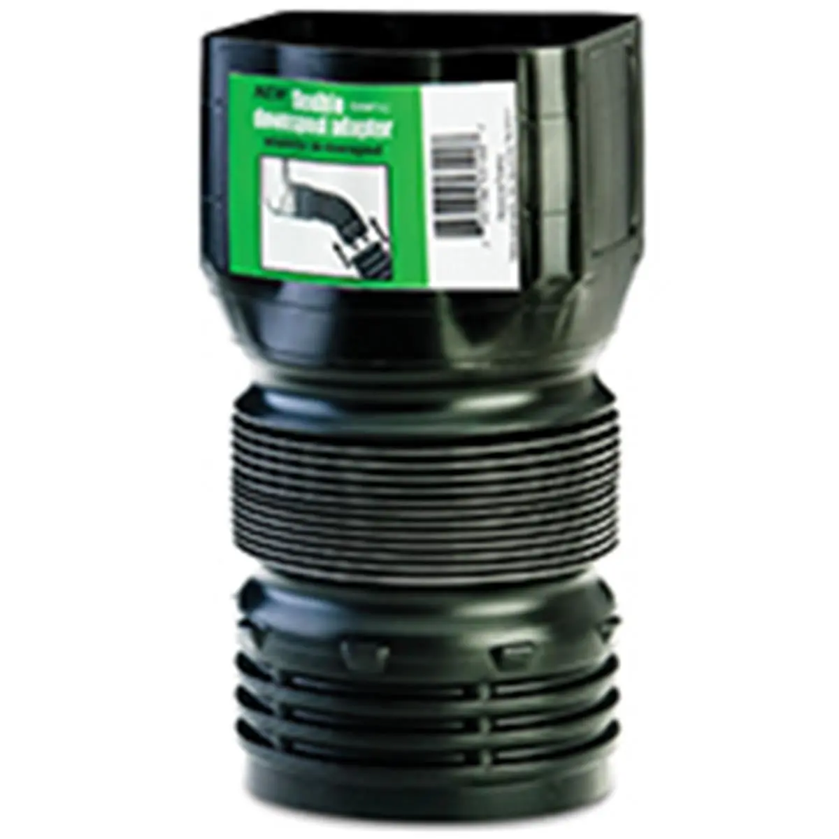 212 MAIN High-Load Downspout Adapter (ADP53102) - 3x4in Black Amerimax Home Products Multi-Size Fitting, 30-Percent Higher Load-Bearing Rating, 4 Inches, Corrugated Pipe Compatible, Exceeds All Applicable ASTM Standards, Flex-Drain