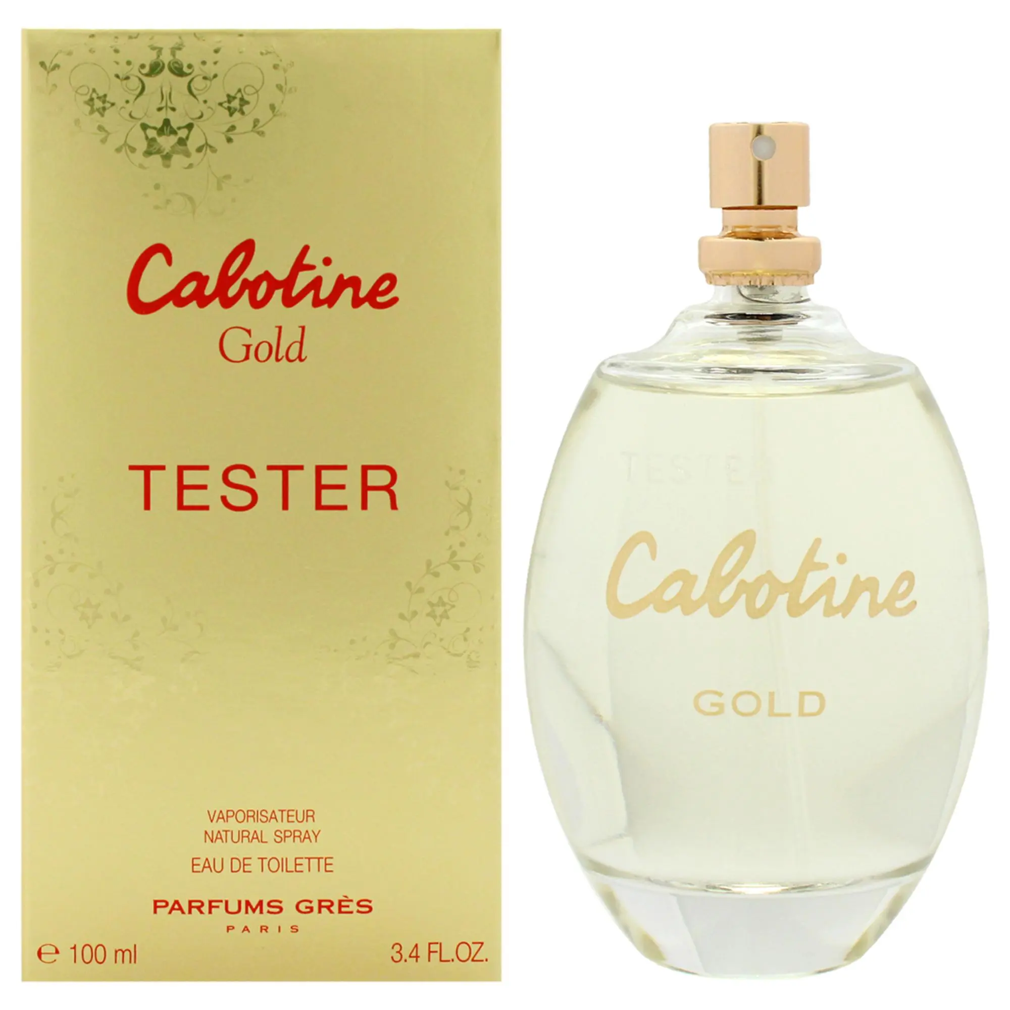 Cabotine Gold by Parfums Gres Women's EDT Spray Tester - 3.4 fl oz, Long-Lasting Scent for Pulse Points, Travel Ready