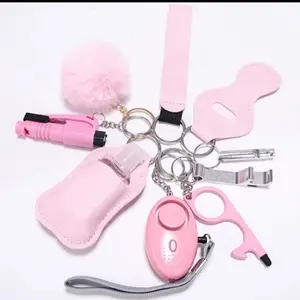 Women's Safety Keychain Set with Personal Alarm and Accessories - Great Birthday Gift Idea for Mom and Girls uk keychains keyrings ed c woman key