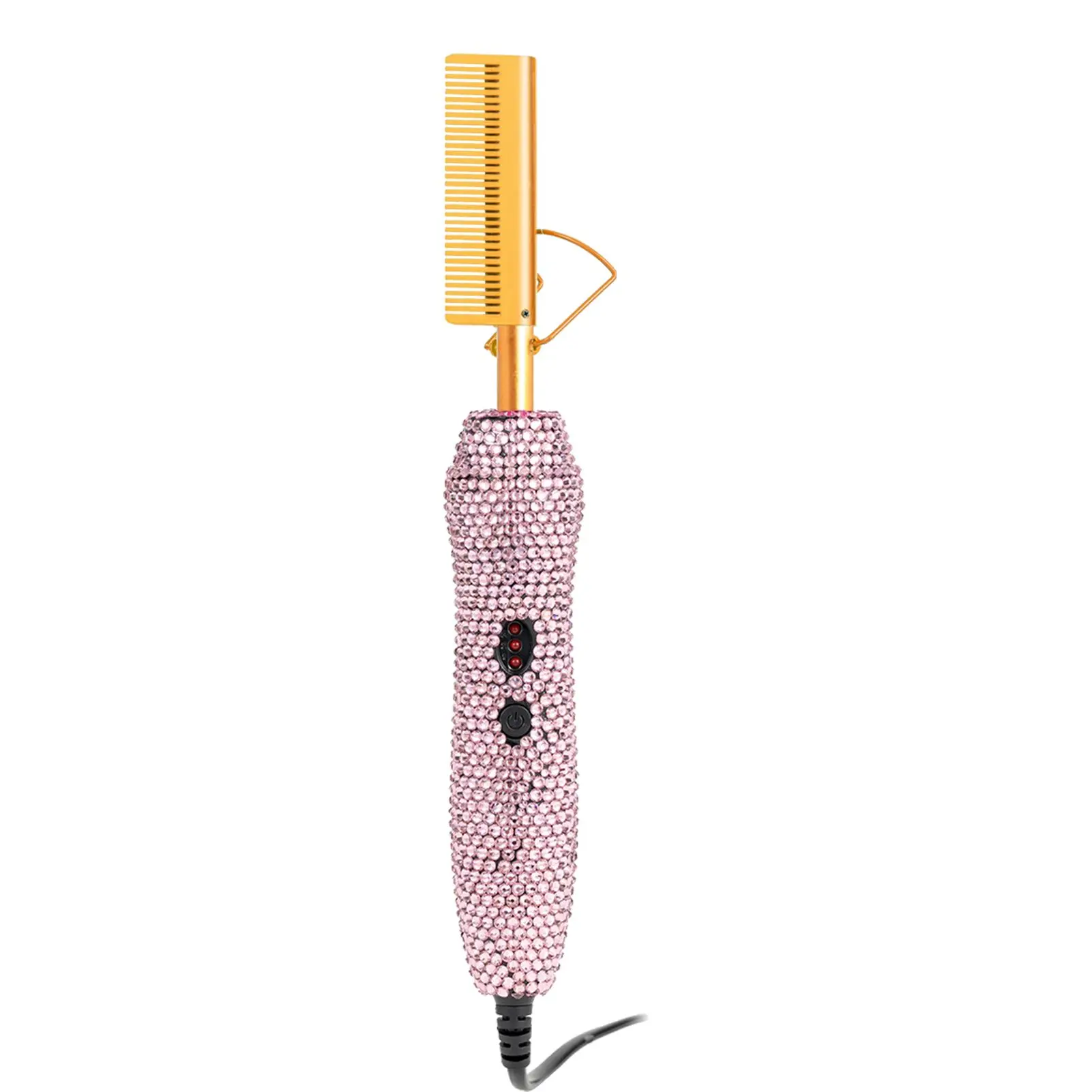 Diamond Hot Comb for Natural Hair and Wigs 450°F Electric Hair Straightener Pressing Comb Anti-Scald Heat Styling