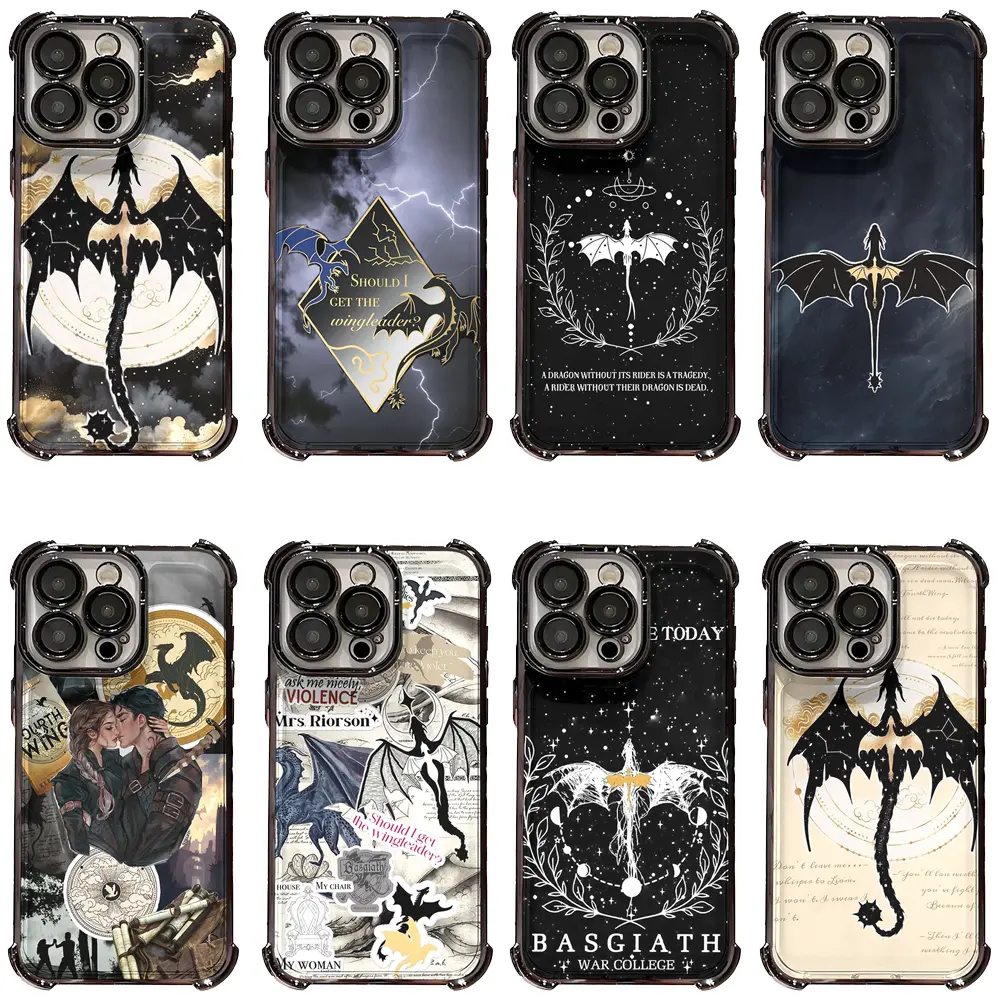 Fourth Wing Basgiath War College Dragon Art Phone Case for iPhone 17 16 15 14 13 12 11 Pro Max Plus Air Perfect for Christmas Birthday Holiday Gifts