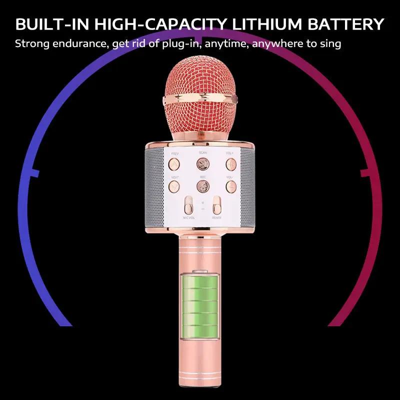 Karaoke Microphone for Kids & Adults  Bluetooth Singing Mic Echo Effect, Built-in Speaker Portable for Party Travel Gifts