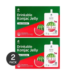 Jelly.B Korean Konjac Jelly Drink - Low Calorie, 0 Fat, Sugar-Free, 150ml x 10 Packs, Watermelon Flavor, 2Kcal Snack, Food, Bulk Pack