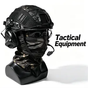 Tactical Set with Headset,Adjustable Helmet with Helmet Cover and Fcae Mask for Cosplay Gear