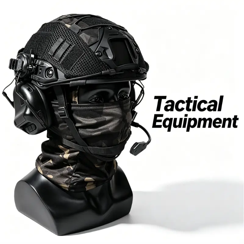 Tactical Set with Headset,Adjustable Helmet with Helmet Cover and Fcae Mask for Cosplay Gear