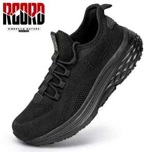 R CORD Slip-Resistant Work Sneakers for Women, Oil-Proof & Non-Slip Chef Shoes for Kitchen Restaurant, Breathable Arch Support Nurse Footwear, Lightweight Comfort Black