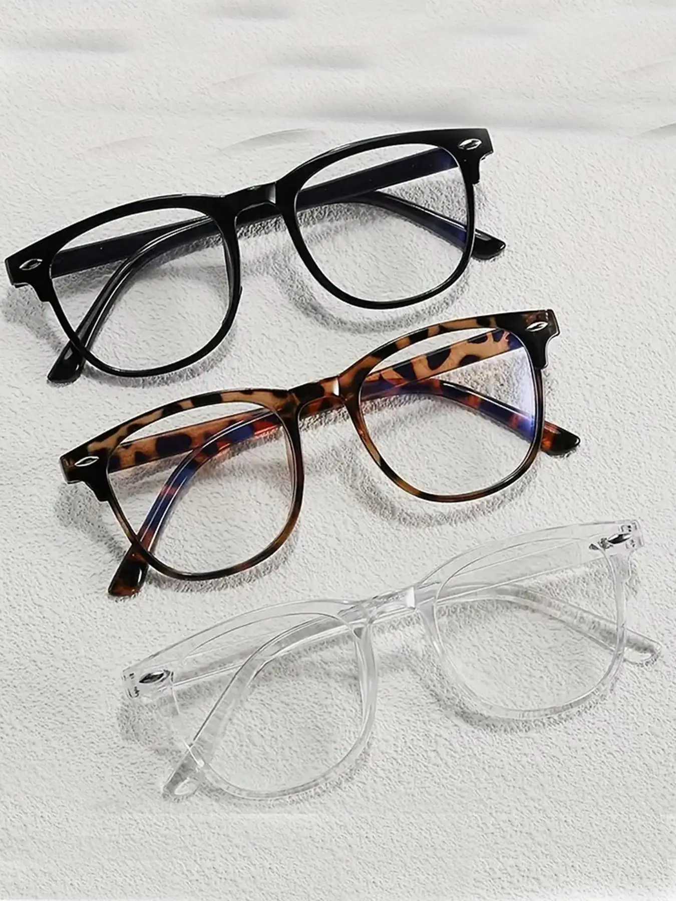 Unisex Simple Style Plain Color Eyeglasses, Trendy Casual Eyeglasses for Everyday Use, Fashion Accessories for Outdoor Activities