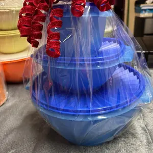 Mexican Tupperware Set - Blue Stackable Containers  Handles for Easy Storage and Organization