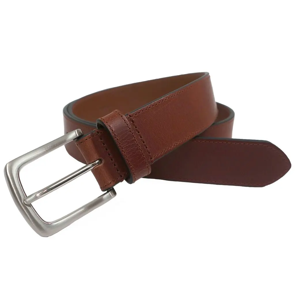 Brooks Brothers Natural Wax Pull Up Leather Belt, Medium Brown
